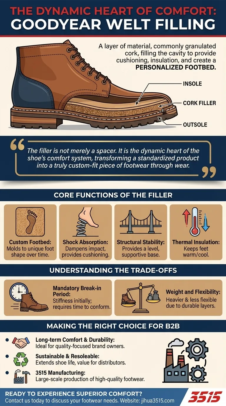 Quel rôle joue le remplissage dans la construction Goodyear welt ? Découvrez le secret du confort personnalisé Guide Visuel