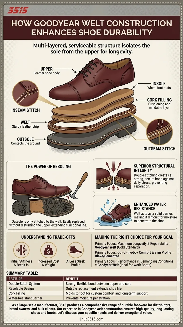 Comment la construction Goodyear welt améliore-t-elle la durabilité des chaussures ? Obtenez des décennies d'utilisation avec des chaussures ressemables Guide Visuel