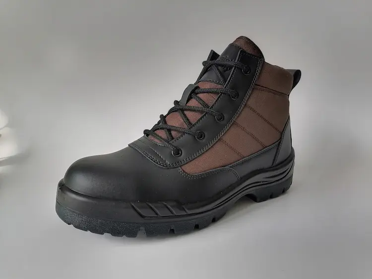 Heel and ankle support detail of the safety boot