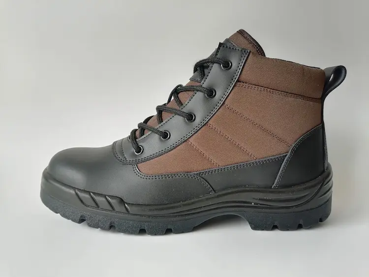 Angled view of private label safety boot