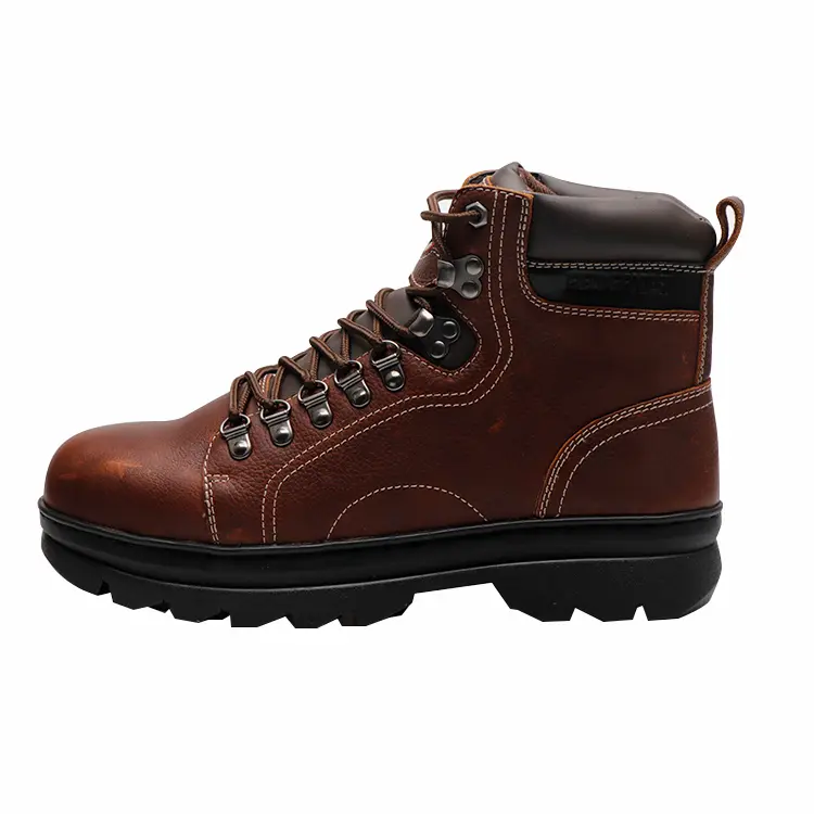 Vue latérale des bottes de sécurité en cuir personnalisables pour la vente en gros