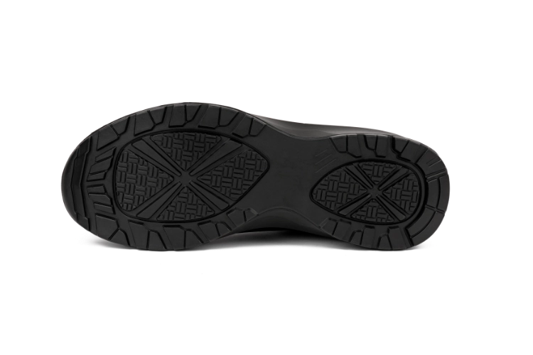 Bottom sole view displaying traction pattern for bulk order shoes