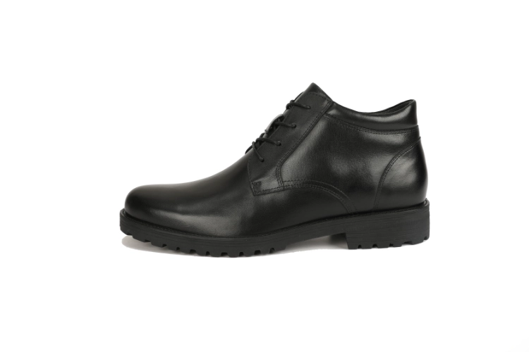 Side view of the manufacturable leather ankle boot.