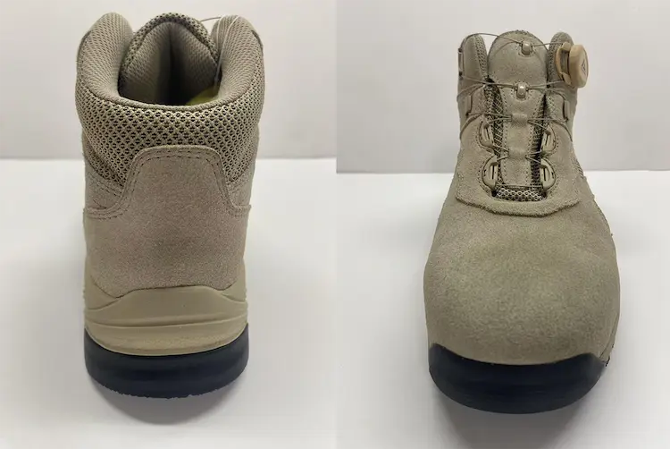 Front and back of safety shoes