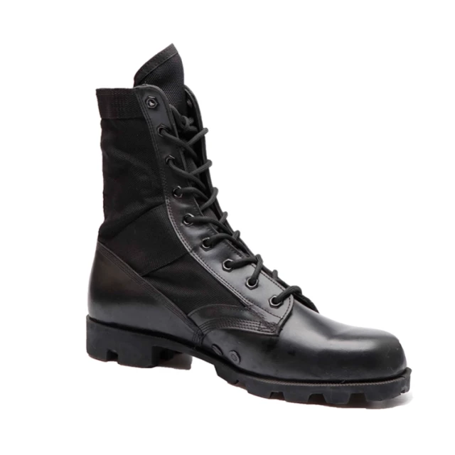 Taktische Militär Armee Polizei Lederstiefel Militär-Stil Kampfstiefel mit gemischtem Material Obermaterial