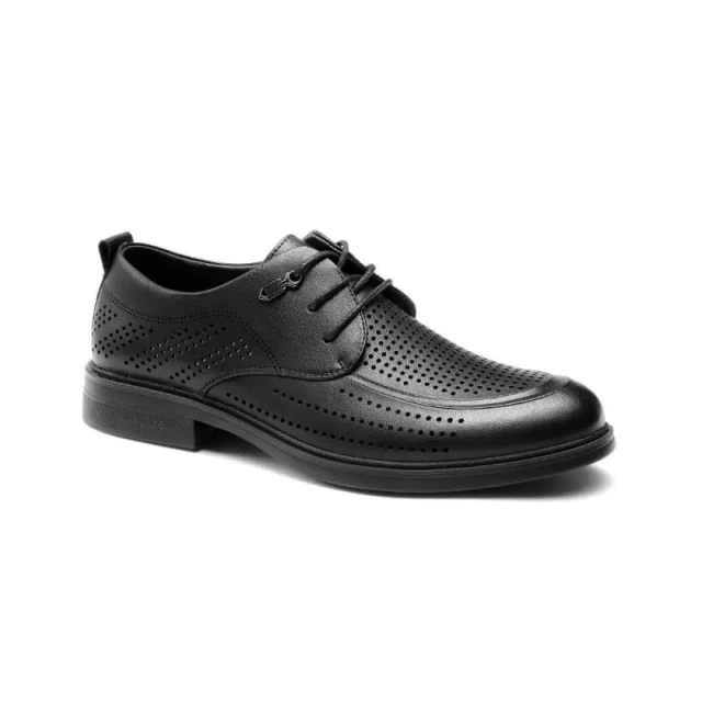 Versátil zapato Derby de piel perforada para hombre y mujer