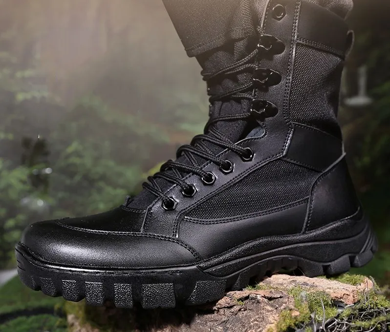 Close-up of tactical boot construction for OEM